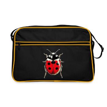 Ladybug Ladybug Insects Colorful Cute Ladybugs - Retro Bag - black/gold - Front