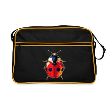 Ladybug Ladybug Insects Colorful Cute Ladybugs - Retro Bag - black/gold - Front