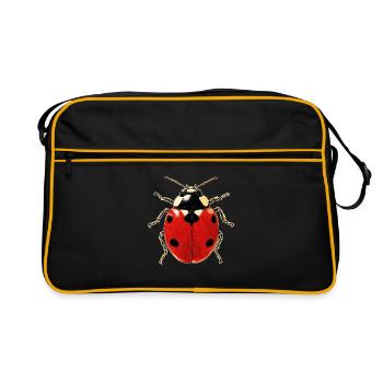 Ladybug Ladybug Insects Colorful Cute Ladybugs - Retro Bag - black/gold - Front