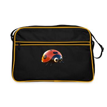 Ladybug Ladybug Insects Colorful Cute Ladybugs - Retro Bag - black/gold - Front
