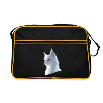Chat Angora Blanc Chat Angora Chats Angora Mignons - Sac Retro - noir/or - Devant