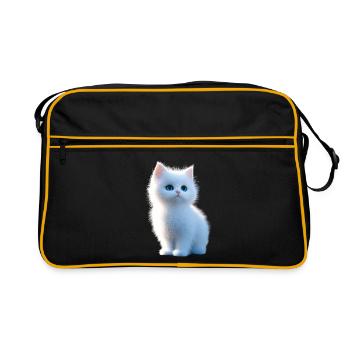 Chat Angora Blanc Chat Angora Chats Angora Mignons - Sac Retro - noir/or - Devant
