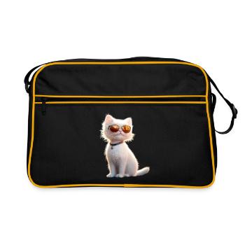 Chat Angora Blanc Chat Angora Chats Angora Mignons - Sac Retro - noir/or - Devant