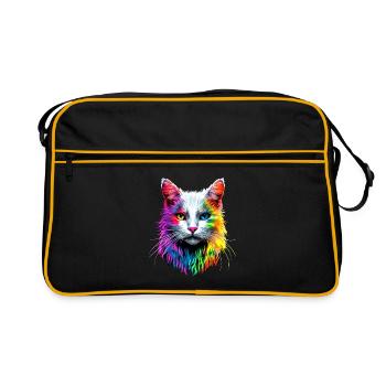 Chat Angora Blanc Chat Angora Chats Angora Mignons - Sac Retro - noir/or - Devant