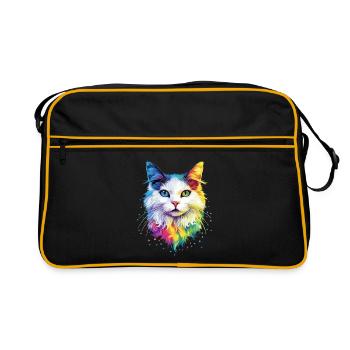 Chat Angora Blanc Chat Angora Chats Angora Mignons - Sac Retro - noir/or - Devant