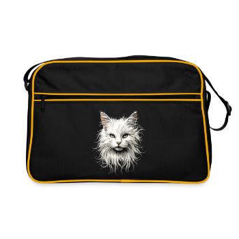 Chat Angora Blanc Chat Angora Chats Angora Mignons - Sac Retro - noir/or - Devant