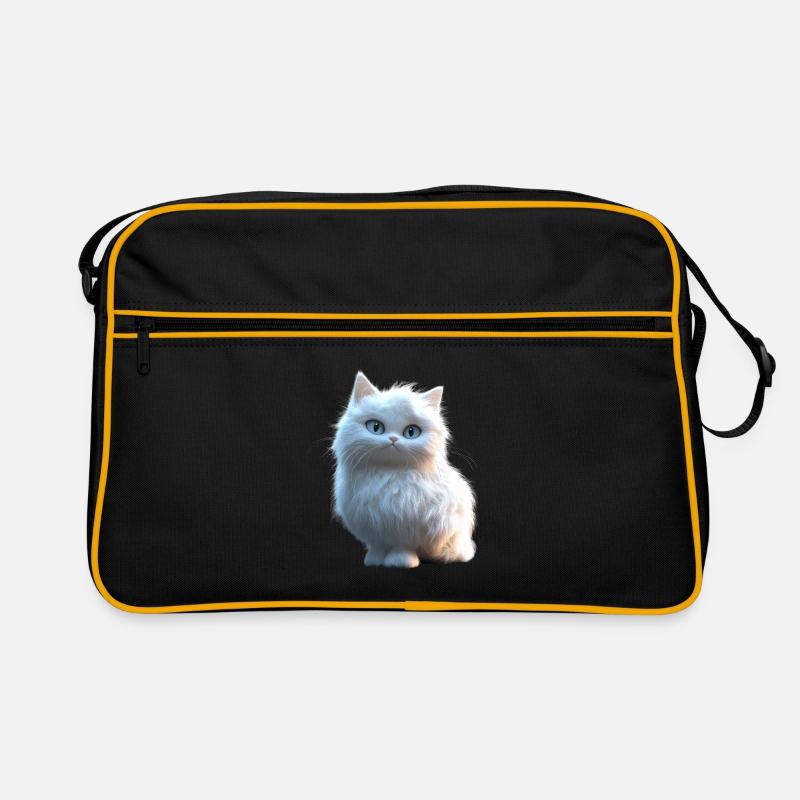 Chat Angora Blanc Chat Angora Chats Angora Mignons Sac Retro