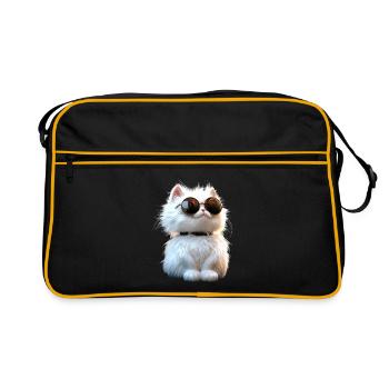 Chat Angora Blanc Chat Angora Chats Angora Mignons - Sac Retro - noir/or - Devant