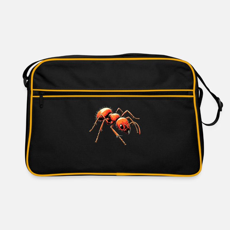 fourmi fourmi de forêt fourmi de feu insecte fourmis mignonnes - Sac Retro - noir/or