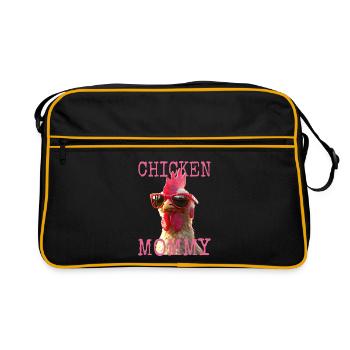 Poulet Maman Poulet Maman Femme du fermier Poules Fête des mères - Sac Retro - noir/or - Devant