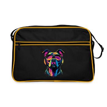 Pitbull Bulldog Pittie American Pitbull Terrier - Sac Retro - noir/or - Devant