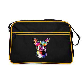 Pitbull Bulldog Pittie American Pitbull Terrier - Sac Retro - noir/or - Devant