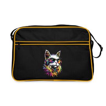 Chat Angora Blanc Chat Angora Chats Angora Mignons - Sac Retro - noir/or - Devant
