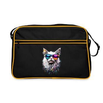 Chat Angora Blanc Chat Angora Chats Angora Mignons - Sac Retro - noir/or - Devant