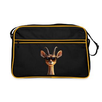 Antelope, Kudu, Gazelle, Africa, Serengeti, Antelope - Retro Bag - black/gold - Front