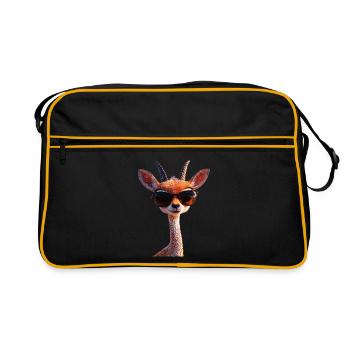 Antelope, Kudu, Gazelle, Africa, Serengeti, Antelope - Retro Bag - black/gold - Front