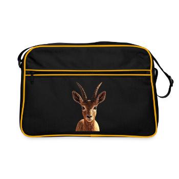 Antelope, Kudu, Gazelle, Africa, Serengeti, Antelope - Retro Bag - black/gold - Front