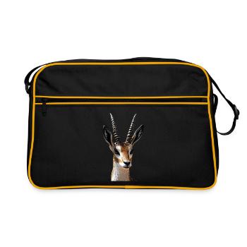 Antelope, Kudu, Gazelle, Africa, Serengeti, Antelope - Retro Bag - black/gold - Front