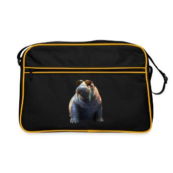 Walrus, tusks, seal, wild Pacific walruses - Retro Bag - black/gold - Front