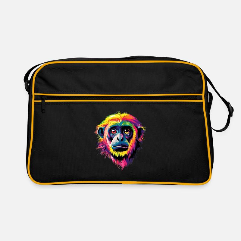 Singe Gibbon Main Blanche Gibbon Singe Mignon Lar Gibbons Sac Retro
