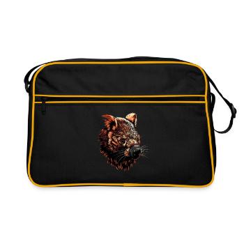 Wombat Australien Beuteltier Süßer Wombat - Retro Tasche - Schwarz/Gold - Vorne