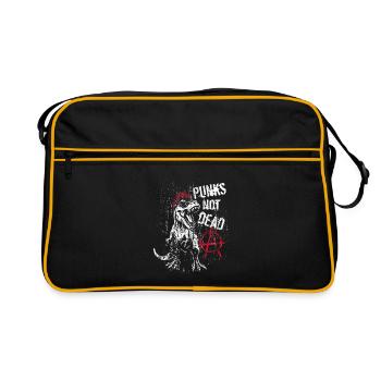 T-Rex - Punks not dead - Punk Dinosaur - Retro Bag - black/gold - Front