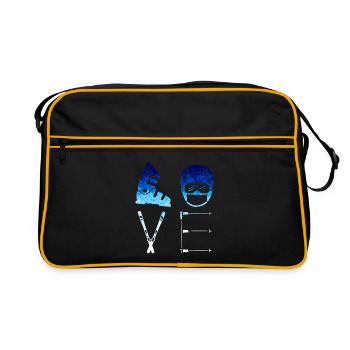 LOVE - SKI - blue Snow Edition *** - Sac Retro - noir/or - Devant