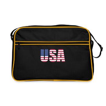 USA Stars and Stripes - Sac Retro - noir/or - Devant