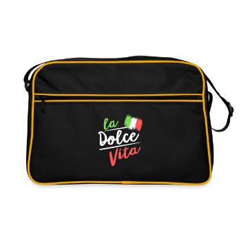 la dolce vita I drapeau italien - Sac Retro - noir/or - Devant