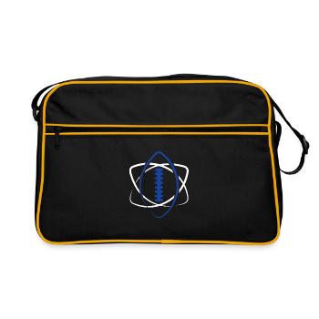 American Football Ball Atom Spieler Lineman Tackle - Retro Tasche - Schwarz/Gold - Vorne