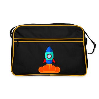 Space Rocket Rocket Launch Kids - Retro Bag - black/gold - Front