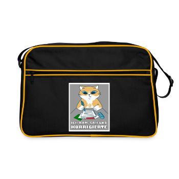 I came, saw and corrected teacher school saying - Retro Bag - black/gold - Front