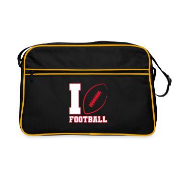 I love Football American Football USA - Retro Bag - black/gold - Front