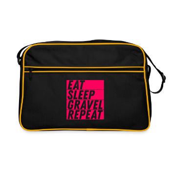 Manger Dormir Gravel Répéter Gravel Vélo Cycliste - Sac Retro - noir/or - Devant