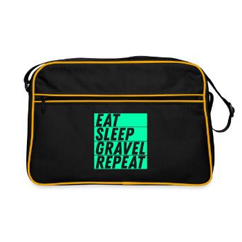 Manger Dormir Gravel Répéter Gravel Vélo Cycliste - Sac Retro - noir/or - Devant