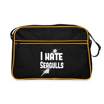 I hate Seagulls Hafenmeister Kapitäns Spruch - Retro Bag - black/gold - Front