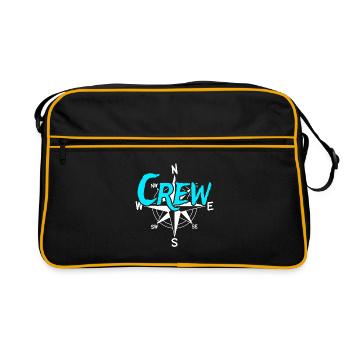 Crew Bootscrew Skipper Segler Kapitän - Retro Tasche - Schwarz/Gold - Vorne