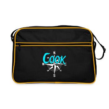 Koch Boots Crew Skipper Segler Kapitän - Retro Tasche - Schwarz/Gold - Vorne