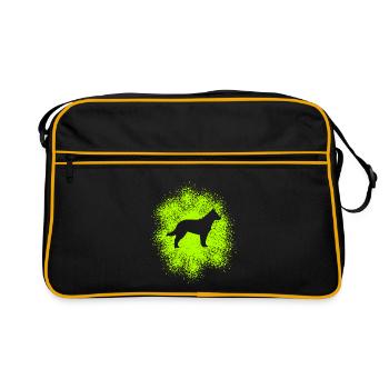Berger allemand – Compagnon fidèle - Sac Retro - noir/or - Devant