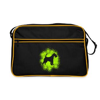 Drahthaar-Foxterrier für Hundeliebhaber - Retro Tasche - Schwarz/Gold - Vorne