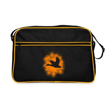 Flying Duck – Parfait pour les chasseurs et les amoureux de la nature - Sac Retro - noir/or - Devant