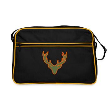 Hirschkopf – Pour les chasseurs et les amoureux de la nature - Sac Retro - noir/or - Devant