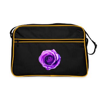Rose - Das Auge des Betrachters - surreal - Traum - Retro Tasche - Schwarz/Gold - Vorne