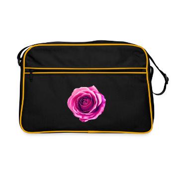 Rose - Das Auge des Betrachters - surreal - Traum - Retro Tasche - Schwarz/Gold - Vorne