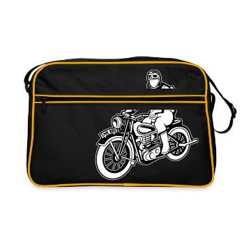 Chopper / moto 04_schwarz blanc - Sac Retro - noir/or - Devant