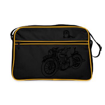 Chopper / moto 04_schwarz - Sac Retro - noir/or - Devant