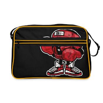BOX CHAMPION - Comic und Cartoon Shirt Motiv - Retro Tasche - Schwarz/Gold - Vorne