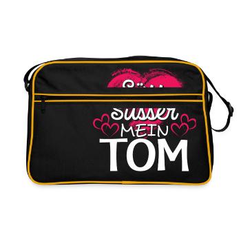 TOM - süss - Retro Tasche - Schwarz/Gold - Vorne