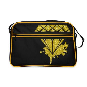 Diamond Gold Glitter Style Fashion Glitter Unique - Retro Bag - black/gold - Front