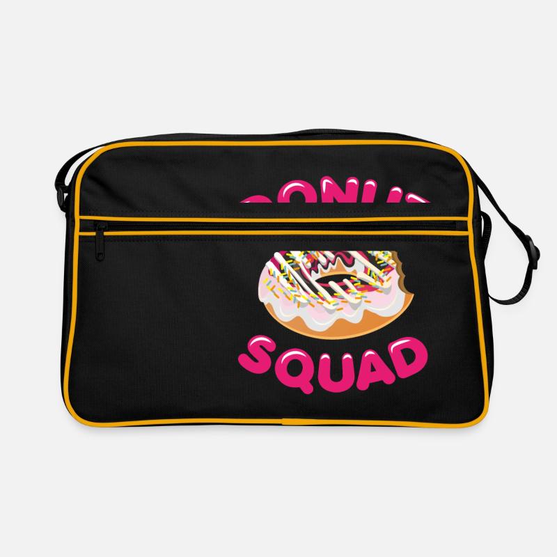 Donut Squad Doughnut Kader Lustiges Geschenk - Retro Tasche - Schwarz/Gold